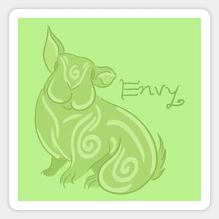 Seven Deadly Rabbits Series - Envy (text) Magnet